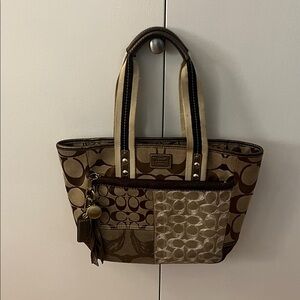 Vintage Coach Patchwork Brown and Tan Tote